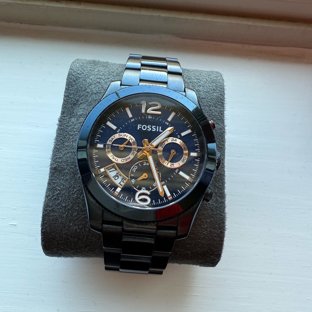 Fossil Blue and Gold Chronograph Watch
